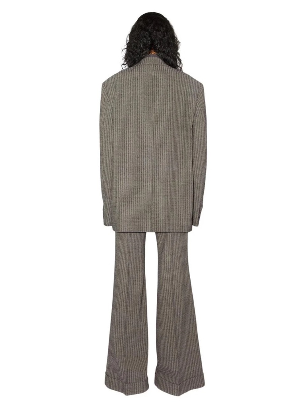 Acne Studios Multi Taupe Pinstripe Wool Blazer EU 32 / US 0 - Picture 6 of 7